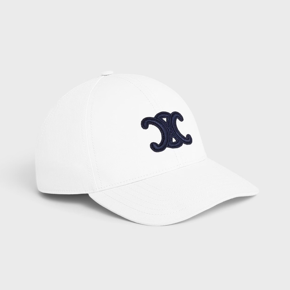 Celine Cap Hat Cotton White Navy Logo Triomphe
Baseball Cap